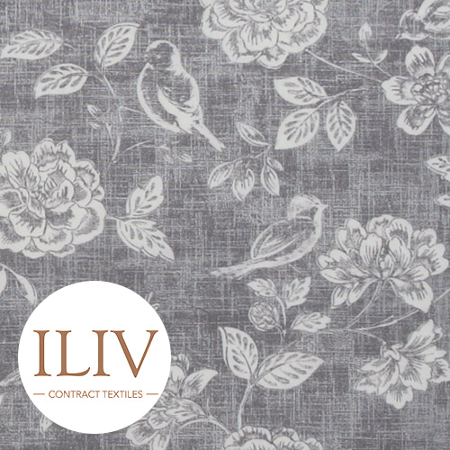 ILIV Bird Garden Fabric Charcoal 영국수입 원단/북유럽원단/커튼원단/인테리어원단/쿠션원단(1/2마)