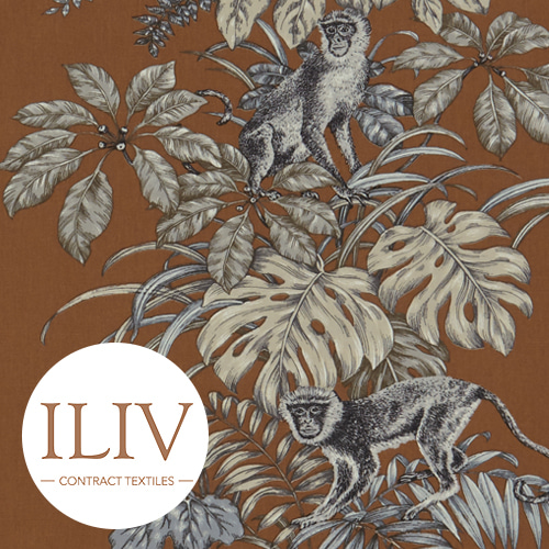 ILIV Monkeying Around Fabric Henna 영국수입 원단/북유럽원단/커튼원단/인테리어원단/쿠션원단(1/2마)